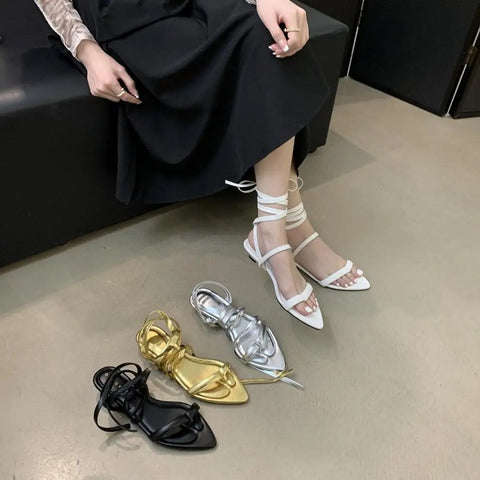 New Fashion Stiletto Heel Luxury Pointed Flip Flops Flat CODE: KAR3378