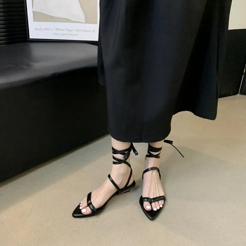 New Fashion Stiletto Heel Luxury Pointed Flip Flops Flat CODE: KAR3378