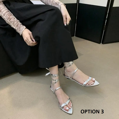 New Fashion Stiletto Heel Luxury Pointed Flip Flops Flat CODE: KAR3378