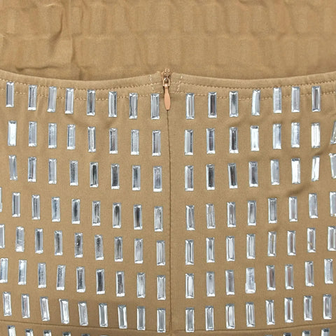 New Trend Strapless Solid Color Hot Drill Sleeveless Long Dress CODE: READY1556