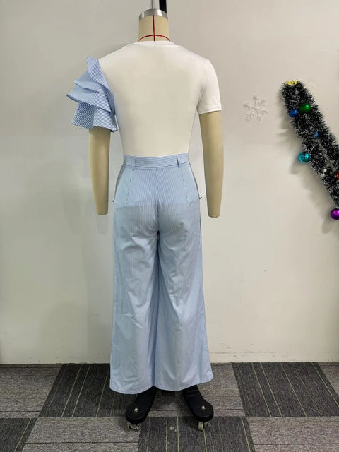 New Arrival Summer Autumn Matching Top Pant Two Piece Set CODE: KAR3386