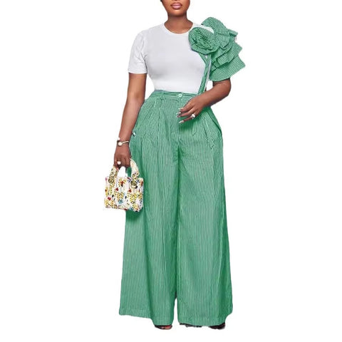 New Arrival Summer Autumn Matching Top Pant Two Piece Set CODE: KAR3386