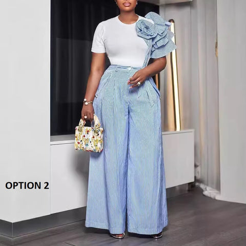 New Arrival Summer Autumn Matching Top Pant Two Piece Set CODE: KAR3386