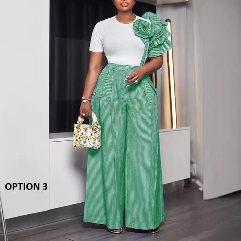 New Arrival Summer Autumn Matching Top Pant Two Piece Set CODE: KAR3386