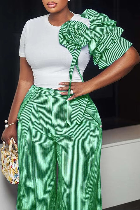 New Arrival Summer Autumn Matching Top Pant Two Piece Set CODE: KAR3386
