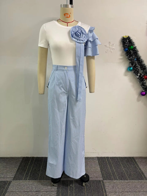 New Arrival Summer Autumn Matching Top Pant Two Piece Set CODE: KAR3386