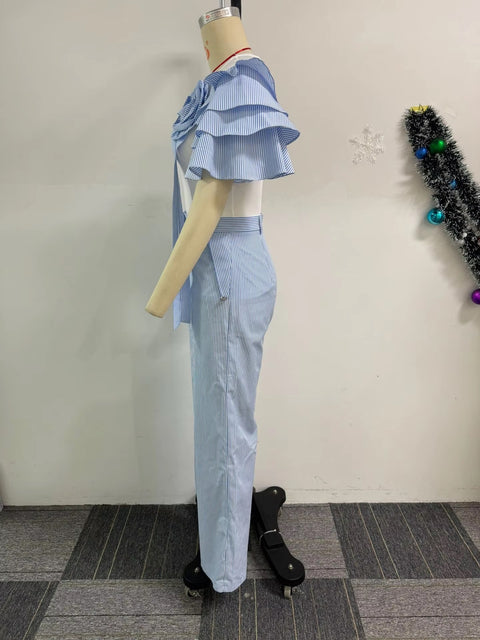New Arrival Summer Autumn Matching Top Pant Two Piece Set CODE: KAR3386