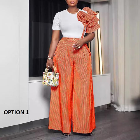 New Arrival Summer Autumn Matching Top Pant Two Piece Set CODE: KAR3386
