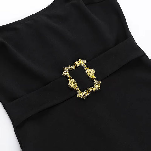 New Fashion Sexy Wrap Hip Chic Metallic Accessory Vest Dress CODE: KAR3388