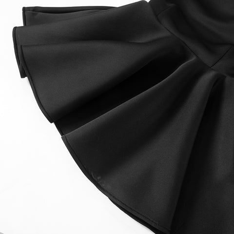 New Slim Pleated Sexy Sleeveless Solid Splice Halter Neck Party Mini Dress CODE: KAR3389