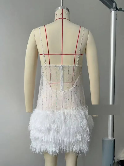 New Sexy See Through Tassel Sequins Suspenders Boho Party Dress CODE: KAR3395