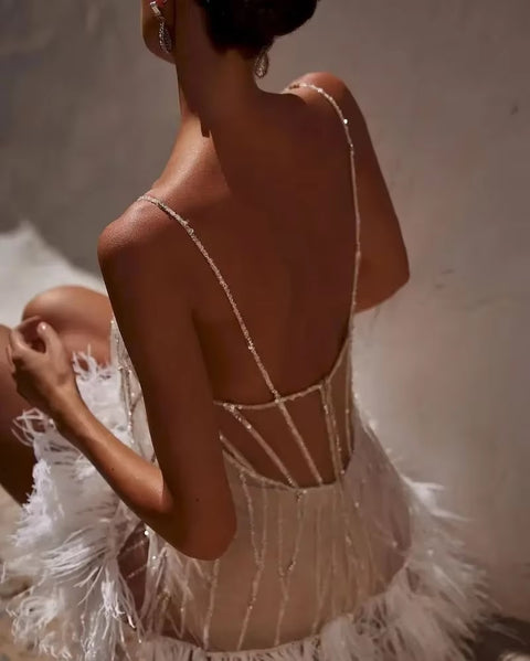 New Sexy See Through Tassel Sequins Suspenders Boho Party Dress CODE: KAR3395