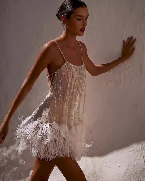 New Sexy See Through Tassel Sequins Suspenders Boho Party Dress CODE: KAR3395