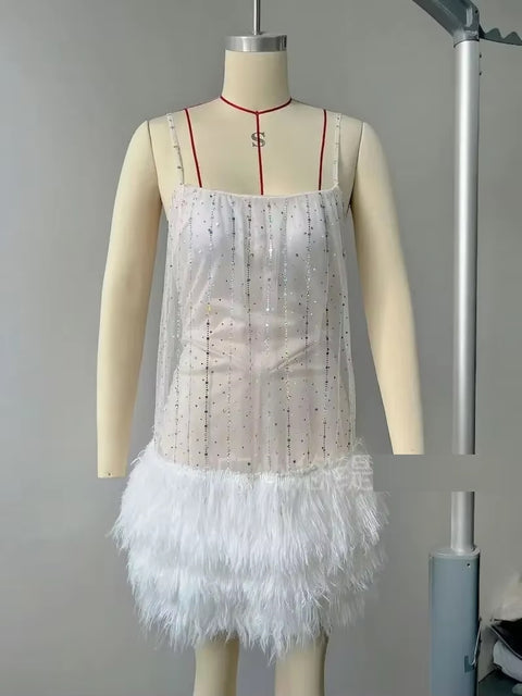 New Sexy See Through Tassel Sequins Suspenders Boho Party Dress CODE: KAR3395