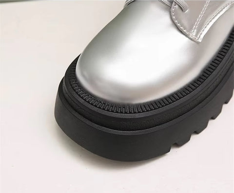 New sponge bottom short autumn retro thick sole thick heel side zipper boots CODE: KAR3398