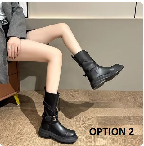 New Fashion Round Toe Casual Goth Zip Sexy High Heels Platform Boots CODE: KAR3400