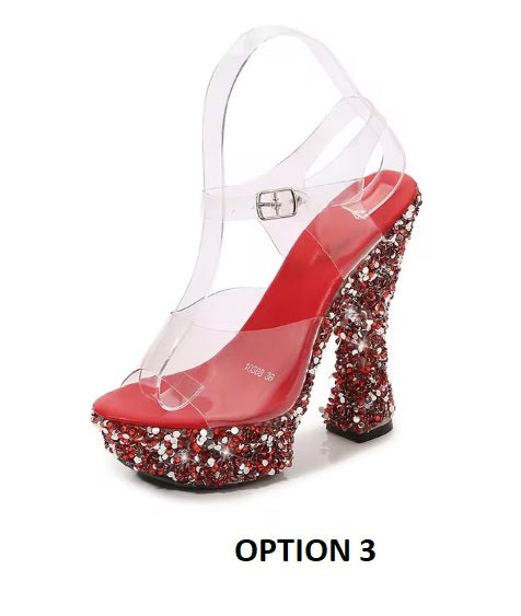 Summer Sexy High Block Heel Wedge Sandals CODE: KAR3404