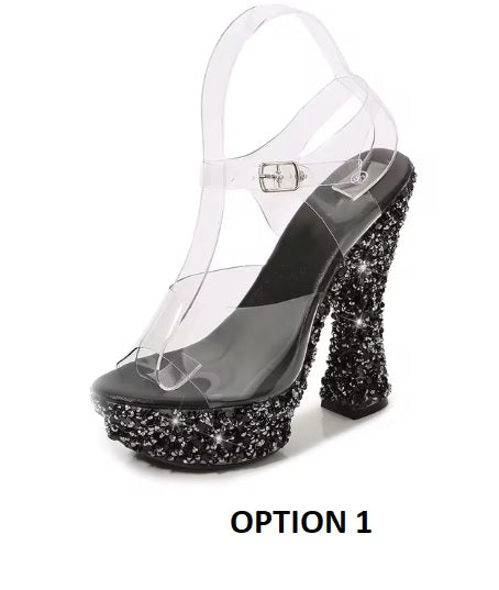 Sexy High Block Heel Wedge Sandals SIZE : 38 CODE: READY1517