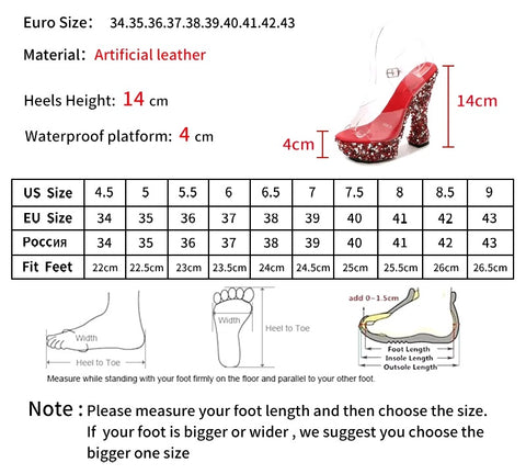 Sexy High Block Heel Wedge Sandals SIZE : 38 CODE: READY1517