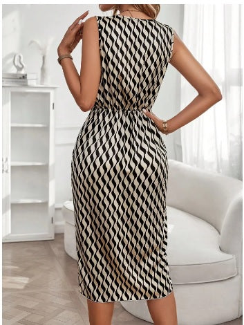 New Clasi all-over printed draped front asymmetric hem dress CODE: KAR3407