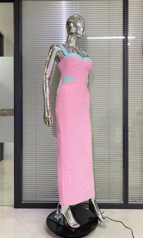 New Fashion Elegant Sleeveless Sexy Strap Bodycon Bandage Long Dress CODE: KAR3408