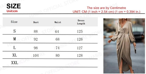New V-Neck Satin Sleeve Evening Party Maxi Satin Dress CODE: KAR3411