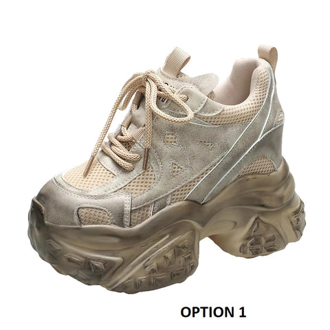 Chunky Casual Vulcanized Lace Up High Platform Shoes SIZE: 34 CODE: READY1388