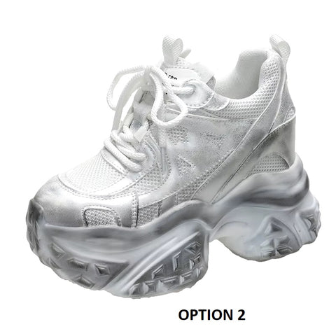 New Chunky Casual Vulcanized Lace Up High Platform Shoes CODE: KAR3420