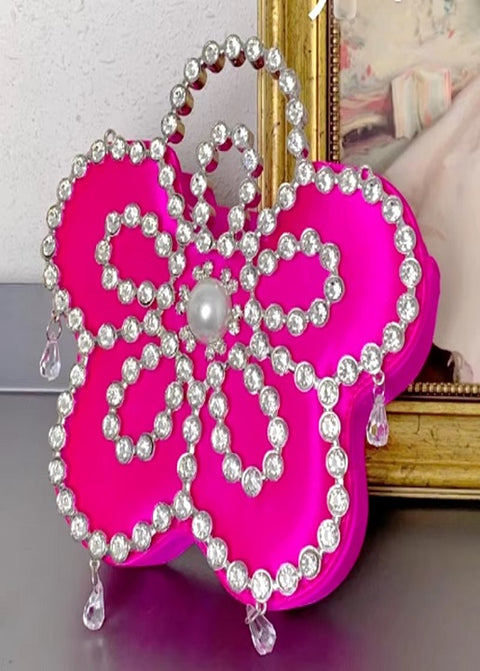 Sun Flower Butterfly Sparkling Water Diamond Silk Pearl Single Shoulder Crossbody Handbag CODE: KAR3422