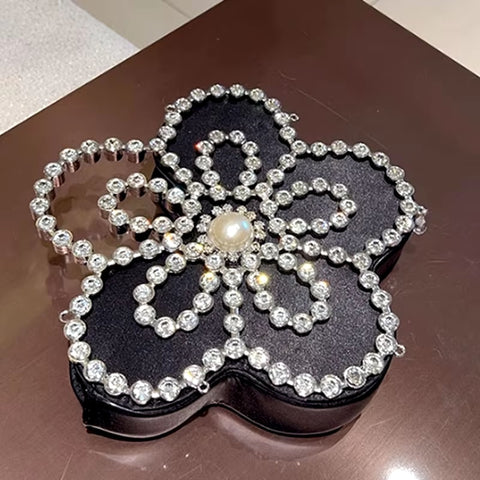 Sun Flower Butterfly Sparkling Water Diamond Silk Pearl Single Shoulder Crossbody Handbag CODE: KAR3422