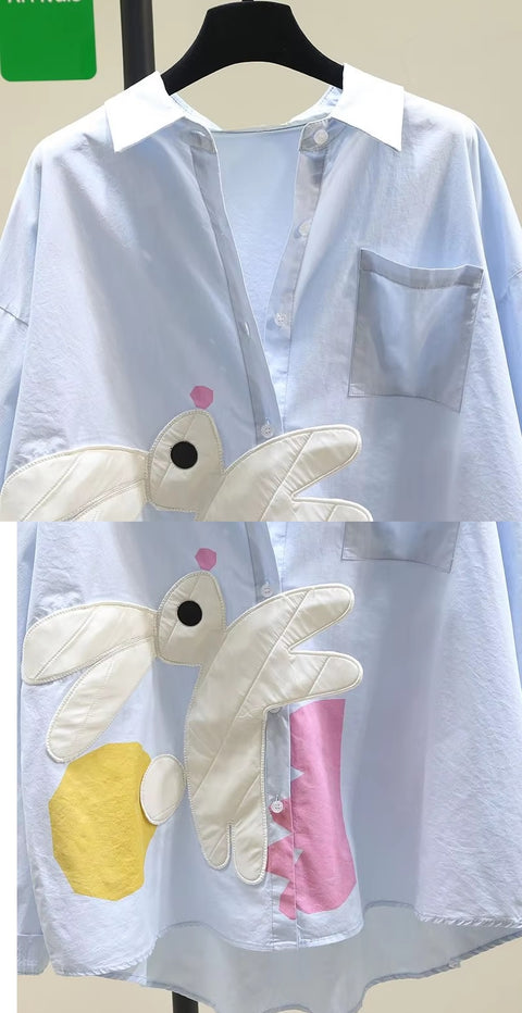 New Long Sleeve Casual Cartoon Rabbit Shirts CODE: KAR3429