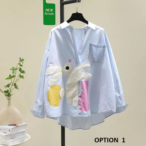 New Long Sleeve Casual Cartoon Rabbit Shirts CODE: KAR3429