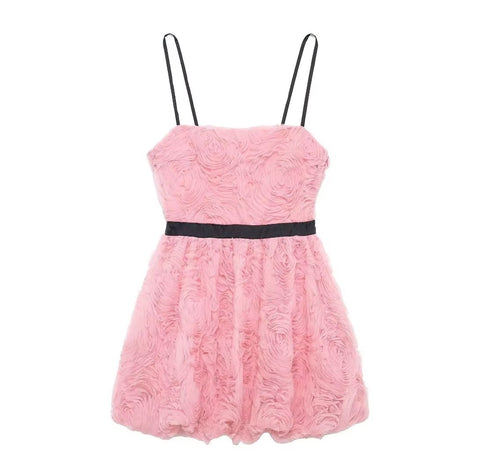 New Sexy Elegant Flower Sleeveless Hem Folds Backless Mini Dress CODE: KAR3432