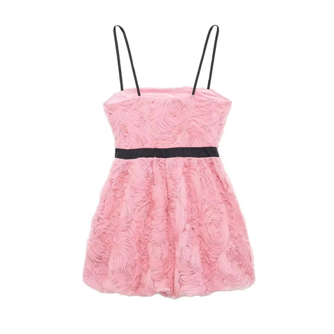 New Sexy Elegant Flower Sleeveless Hem Folds Backless Mini Dress CODE: KAR3432