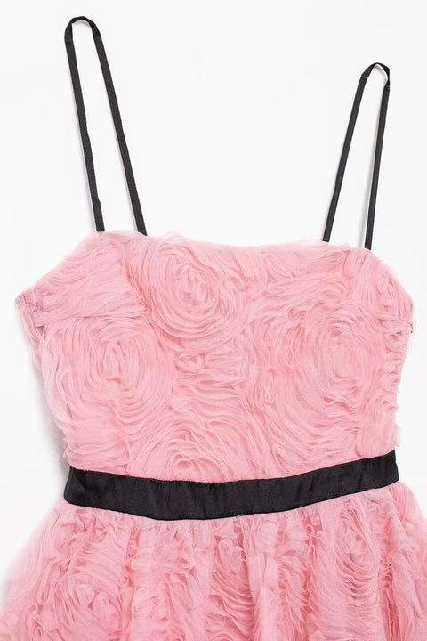 New Sexy Elegant Flower Sleeveless Hem Folds Backless Mini Dress CODE: KAR3432