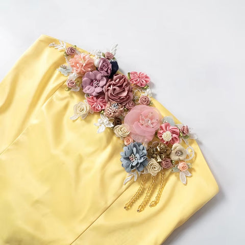 New Sexy Satin Aesthetic Flowers Corset Crop Elegant Sleeveless Backless Tank Top CODE: KAR3436