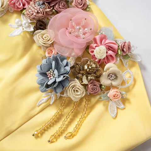 New Sexy Satin Aesthetic Flowers Corset Crop Elegant Sleeveless Backless Tank Top CODE: KAR3436