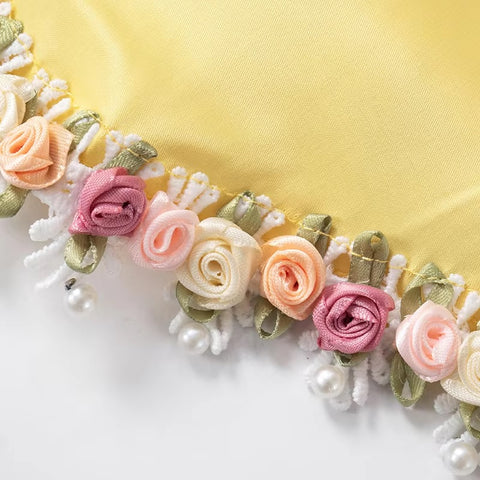 New Sexy Satin Aesthetic Flowers Corset Crop Elegant Sleeveless Backless Tank Top CODE: KAR3436