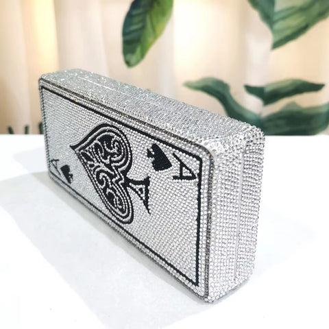 New Luxury Fashion Square Shape Rhinestone Gemstone Clutch Handbags CODE: KAR3438