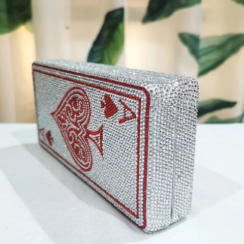 New Luxury Fashion Square Shape Rhinestone Gemstone Clutch Handbags CODE: KAR3438
