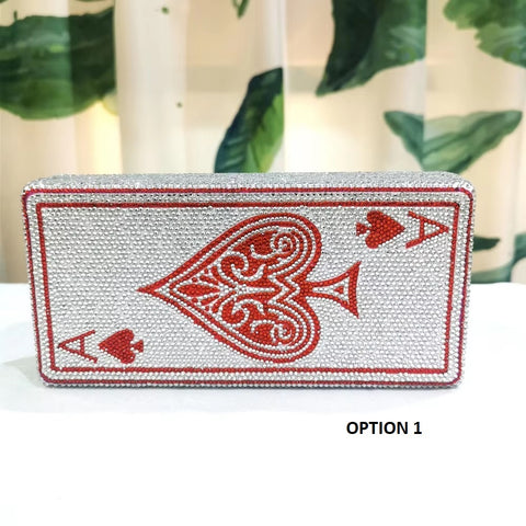 New Luxury Fashion Square Shape Rhinestone Gemstone Clutch Handbags CODE: KAR3438