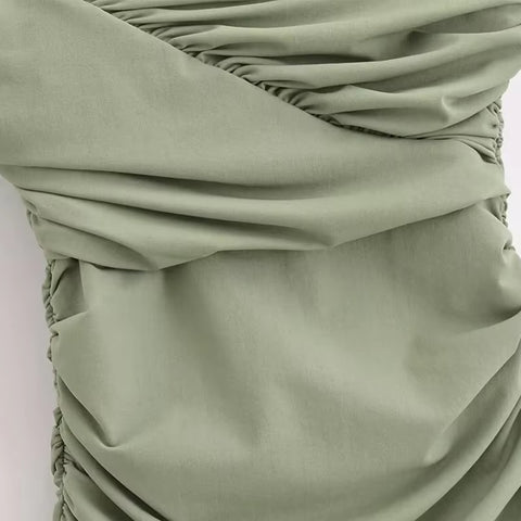 Sexy Ruffles Solid Strapless Backless Bodysuit High Waist Skirt Set CODE: KAR3439