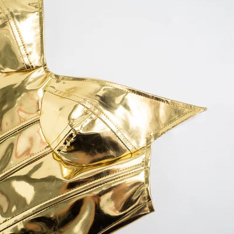 New Shiny Bustier Bright Crown Girdle Slimming Waist Strapless Low-cut Corset Top CODE: KAR3446