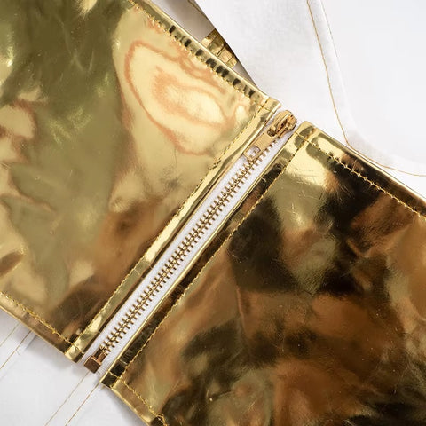 New Shiny Bustier Bright Crown Girdle Slimming Waist Strapless Low-cut Corset Top CODE: KAR3446