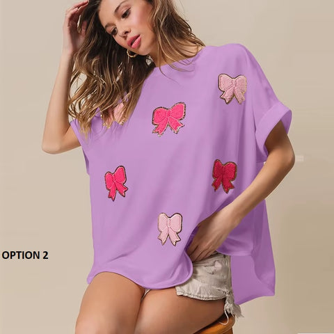 New Summer Glitter  Patchwork Slim Short Sleeve Streetwear Top CODE: KAR3448