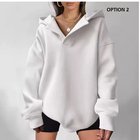 New Winter Autumn Long Sleeved Warm Thick Loose Hooded Pullovers CODE: KAR3454