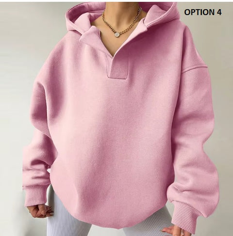 New Winter Autumn Long Sleeved Warm Thick Loose Hooded Pullovers CODE: KAR3454