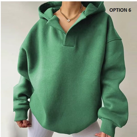 New Winter Autumn Long Sleeved Warm Thick Loose Hooded Pullovers CODE: KAR3454