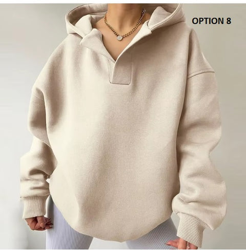New Winter Autumn Long Sleeved Warm Thick Loose Hooded Pullovers CODE: KAR3454