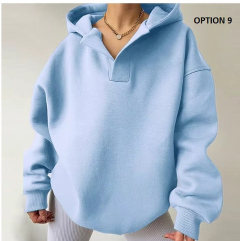 New Winter Autumn Long Sleeved Warm Thick Loose Hooded Pullovers CODE: KAR3454